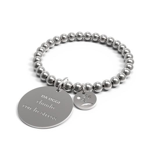 Bracciale 10 Buoni Propositi Donna in Acciaio DA OGGI CHIUDO CON LO STRESS/1 - DA OGGI CHIUDO CON LO STRESS/1